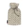 Bouillotte effet tricot beige en coton-2 litres