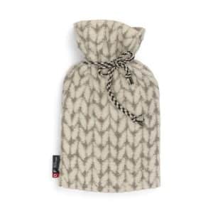 Bouillotte effet tricot beige en coton-2 litres