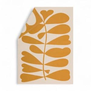 Grand Jeté de Canapé Décoratif Motif Feuilles jaune - 140x200 cm