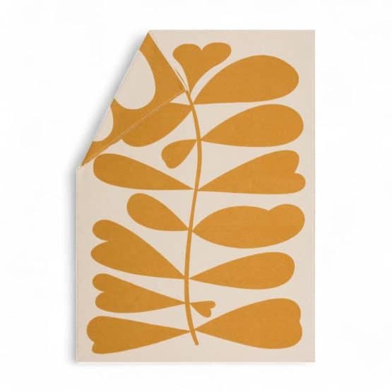 Grand Jeté de Canapé Décoratif Motif Feuilles jaune - 140x200 cm