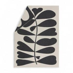 Grand Jeté de Canapé Décoratif Motif Feuilles noir - 140x200 cm
