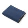 Plaid hiver uni bleu en laine recyclée en grande taille 160 x 200 cm-sans franges