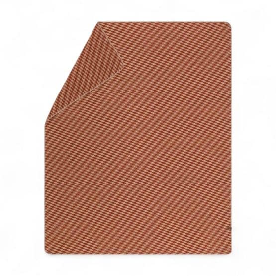 Plaid rouille chaud en laine recyclée à chevrons