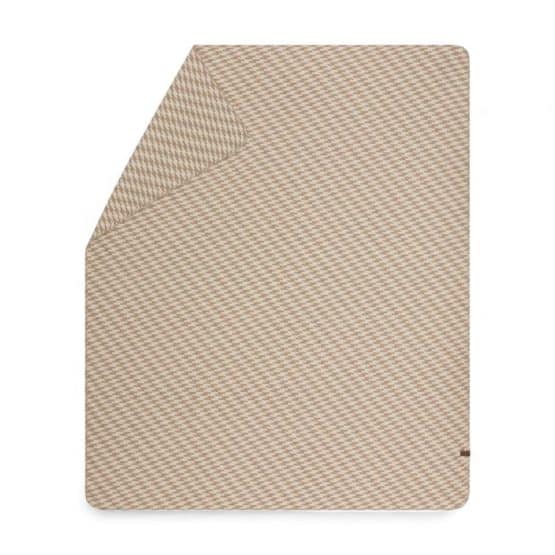 Plaid naturel chaud en laine recyclée à chevrons en grande taille