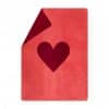 Plaid rouge motif cœur en coton extra doux en 150 x 200 cm