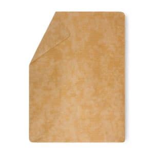 Plaid douillet faux uni jaune en coton- grande taille 150 x 200 cm