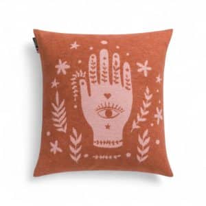 Coussin terracotta "Be youself" motif bohème en 40 x 40 cm