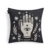 Coussin noir "Be youself" motif bohème en coton 40 x 40 cm