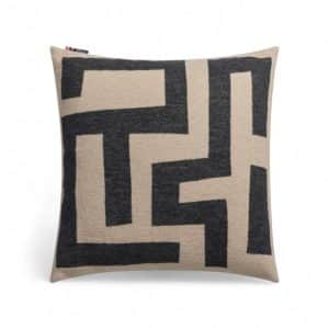 Coussin géométrique labyrinthe en coton pour canapé en 50 x 50 cm
