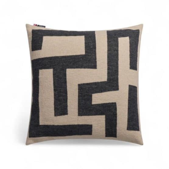 Coussin géométrique labyrinthe en coton pour canapé en 50 x 50 cm