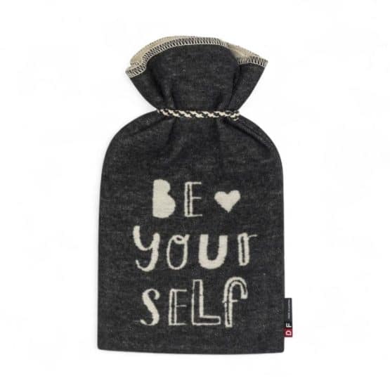 Bouillotte noir "Be yourself" verso