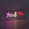 Cadre _Néon_ lumineux éclairage LED à poser message _You and Me_