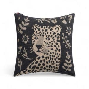 Coussin Léopard en Coton déhoussable 50 x 50 cm - toucher doux