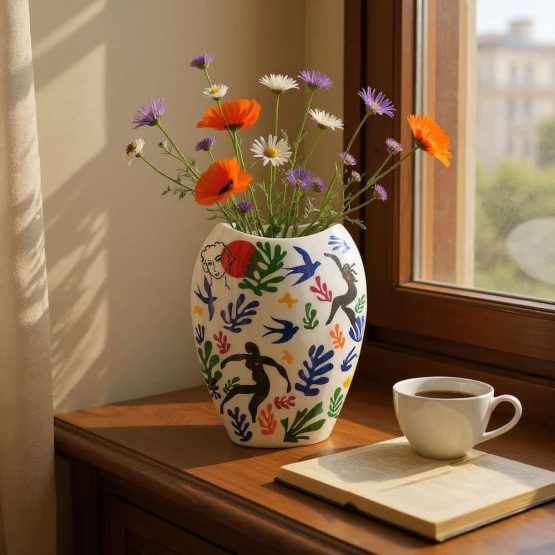 Vase en porcelaine coloré esprit Matisse – Image 2