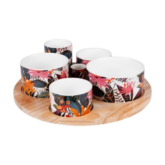 Service apéritif tournant motifs exotique Taiana de Table Passion