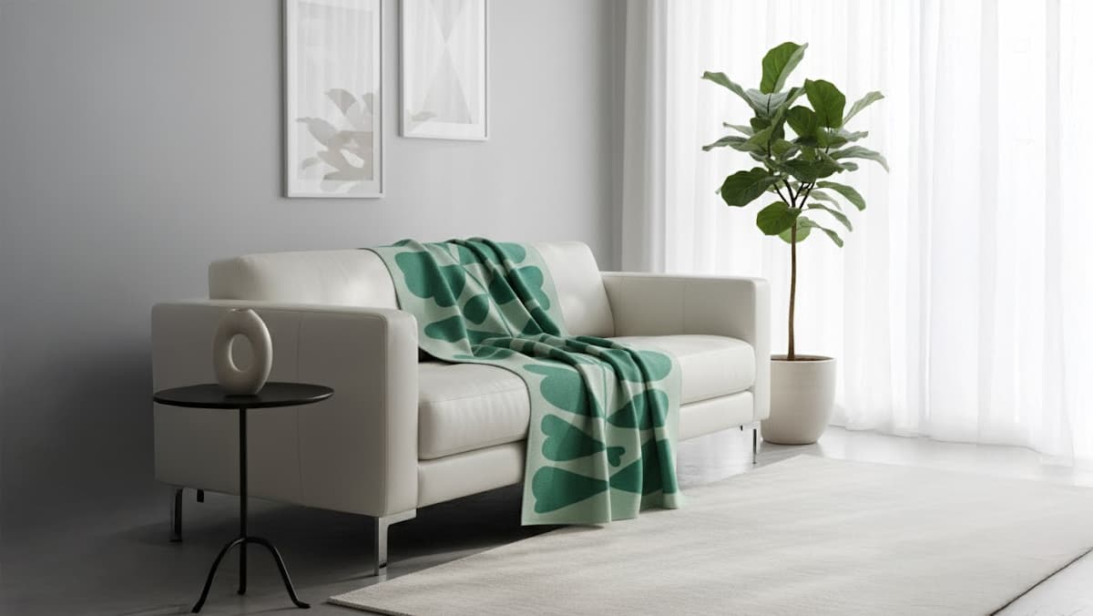 faire tenir un plaid sur un canapé en cuir