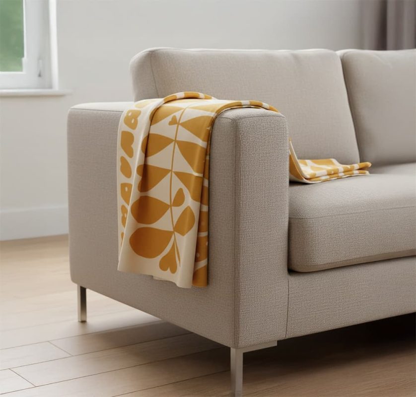 plaid drappé sur une accoudoir