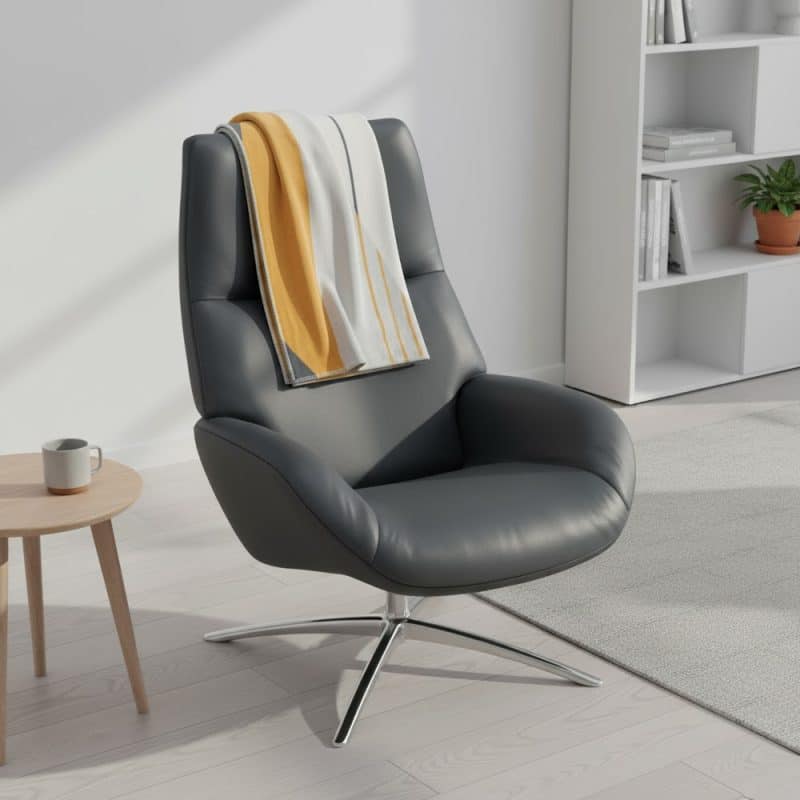 plaid posé sur un fauteuil relax