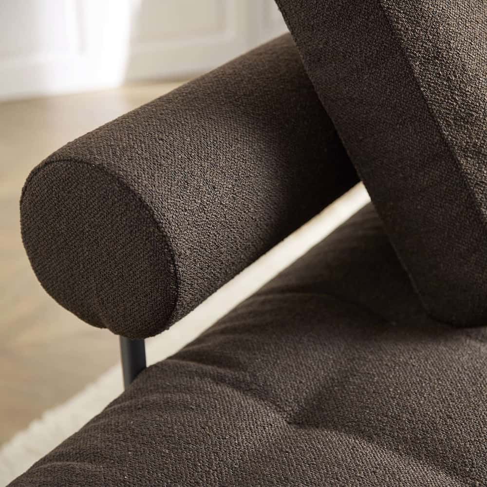 Coussin traversin cylindrique et dossier modulable de la méridienne design Rollo.