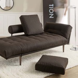 Méridienne modulable Rollo avec dossier relevé et coussins carrés