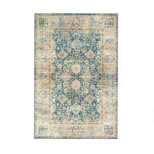 tapis vintage bleu et beige Aven Kleentex
