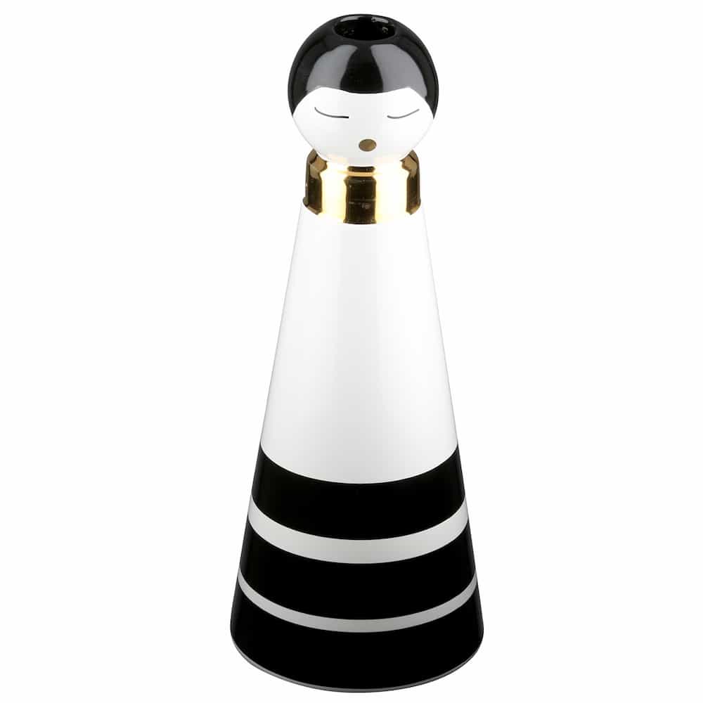 Chandelier original design noir et blanc en porcelaine – Image 3