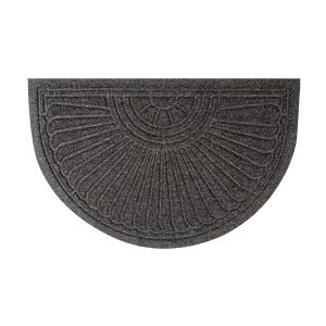 Paillasson extérieur demi lune gris 100% recyclé, antidérapant, Dune Wash 'n Dry