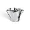 vase argenté margeaux en acier inoxydable chromé poli miroir