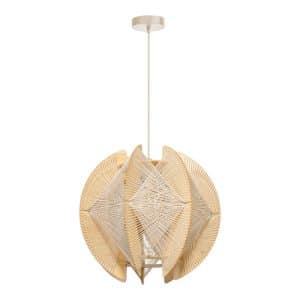 Lampe suspendue en bois et fil de coton Jessica