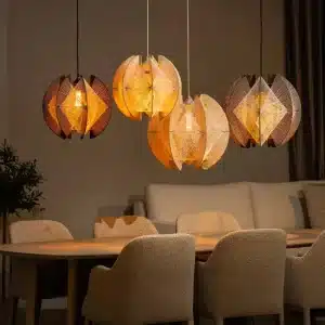 lampe suspendue en bois