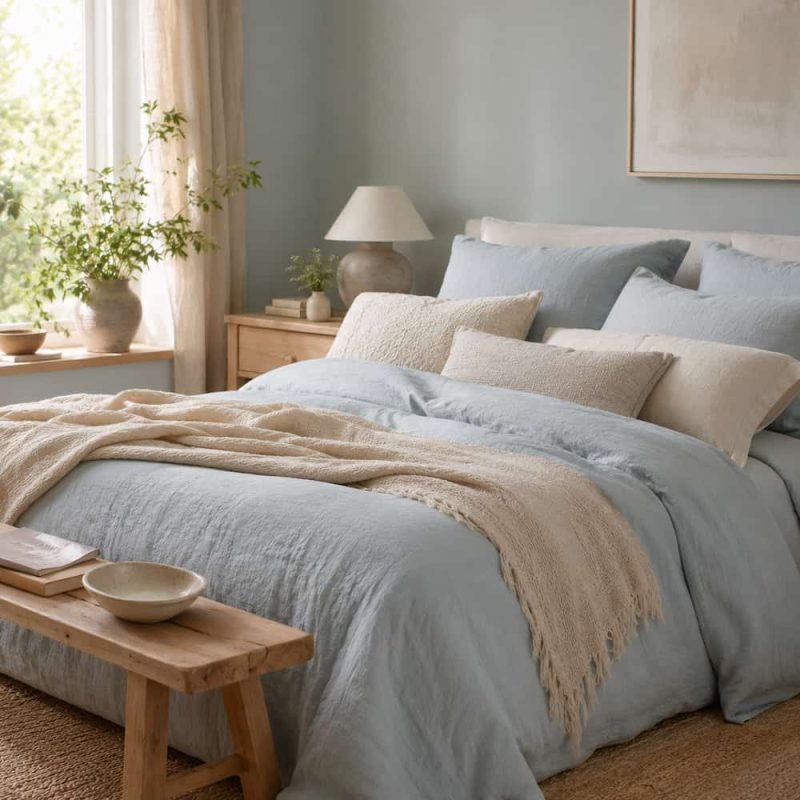 chambre avec couleur bleu glacier