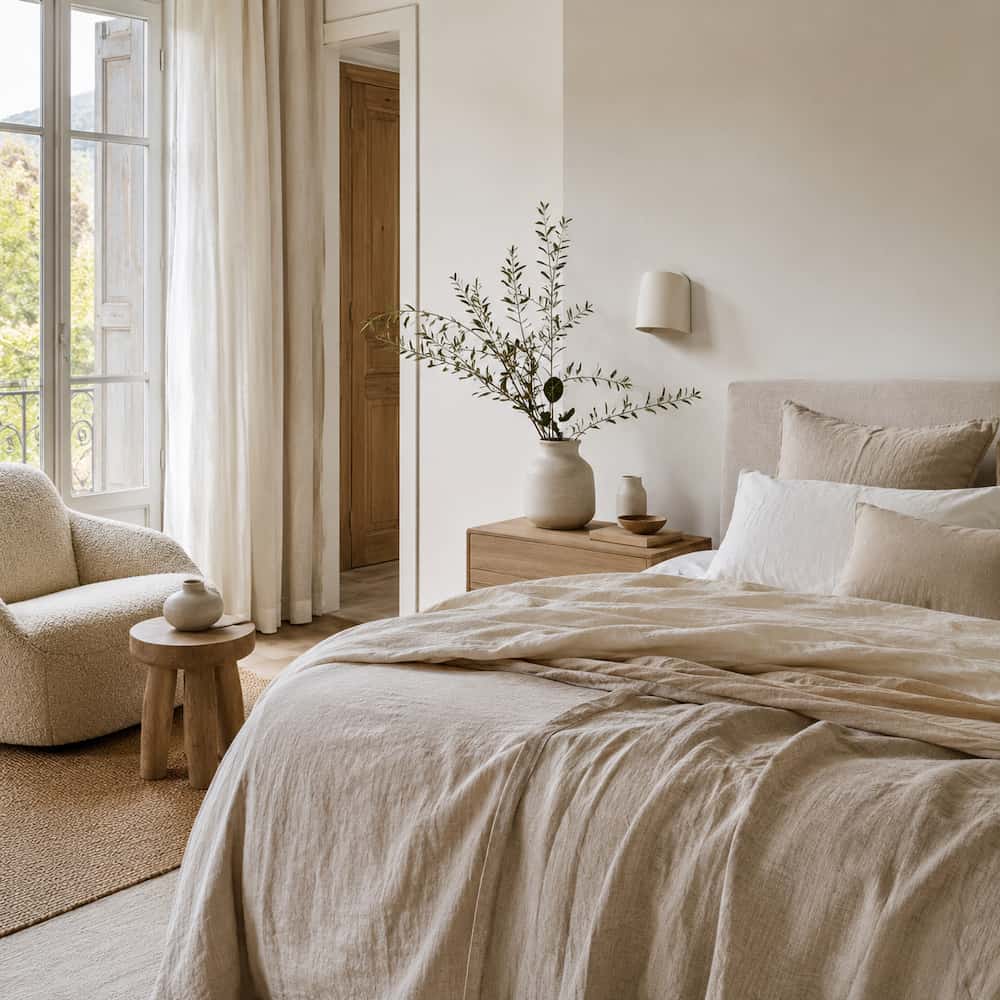 association de couleurs claires dans la chambre