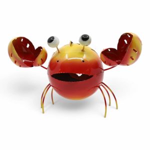 Crabe décoratif photophore en métal de récupération fait main