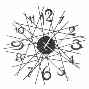 grande horloge murale design zig zag 70cm en fer | fabriquée en italie