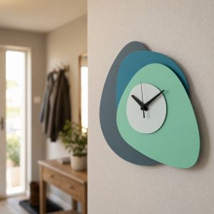 Horloge design en métal style rétro coloré