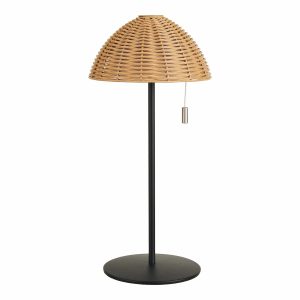 Lampe de table LED sans fil Wigan – Effet osier naturel