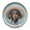 Plateau Rond en Bois Décoratif – Motif Chien Teckel – Gaston