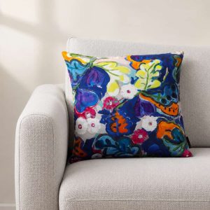 Coussin carré en velours coloré Alice rouge de chez Lalie Design- 45 x 45 cm - Déhoussable