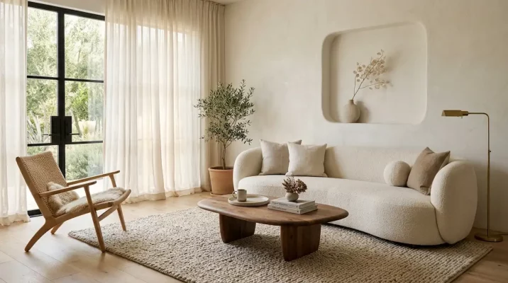decoration organique style nature salon moderne