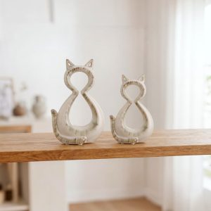 duo-chats-creme-en-ceramique