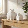 figurine chat blanc molli en céramique 2 tailles