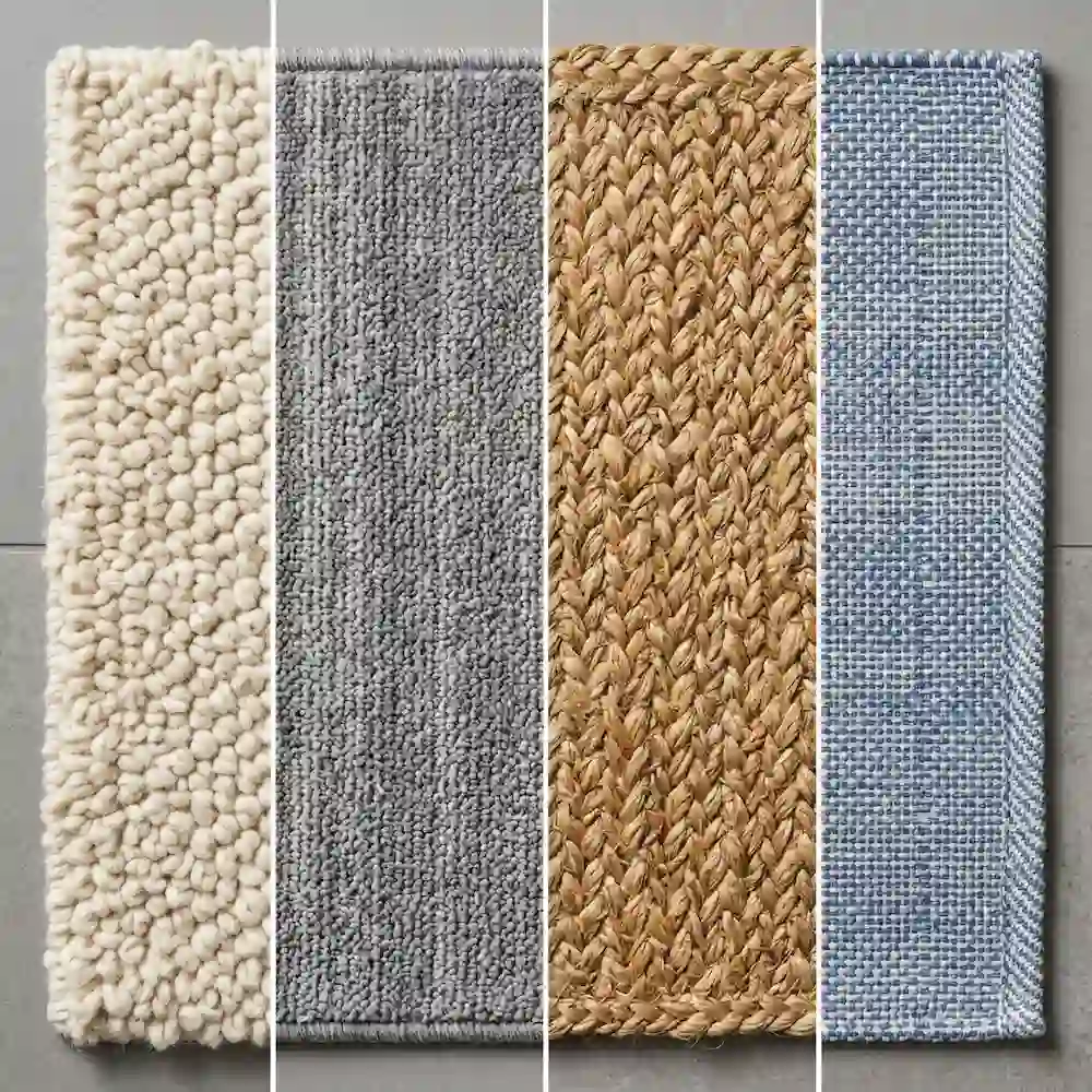 Comparaison des différentes matières de tapis : laine, fibres