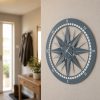 horloge murale rose des vents 45 cm en métal