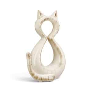 statue-chat-ceramique-creme-brillante-petit-modele-profil